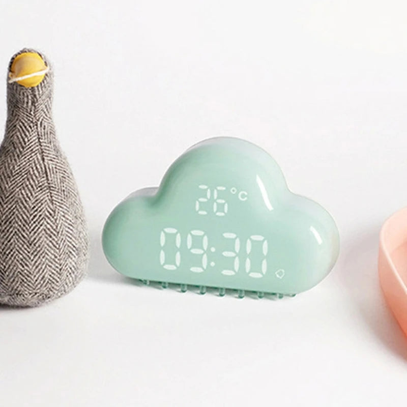 Cloud-Shaped Magnetic Clock Alarm Multi-Functional Clock with Strong Magnet Shows LED Time