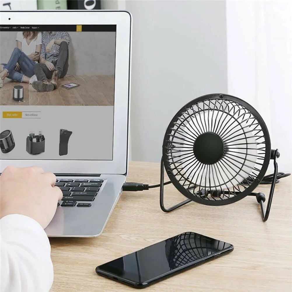 4 Inch Desk Fan Portable Home Office Desktop Fan Mini USB Rechargeable Fan 360 Degree Rotatable Fan Portable USB Fan
