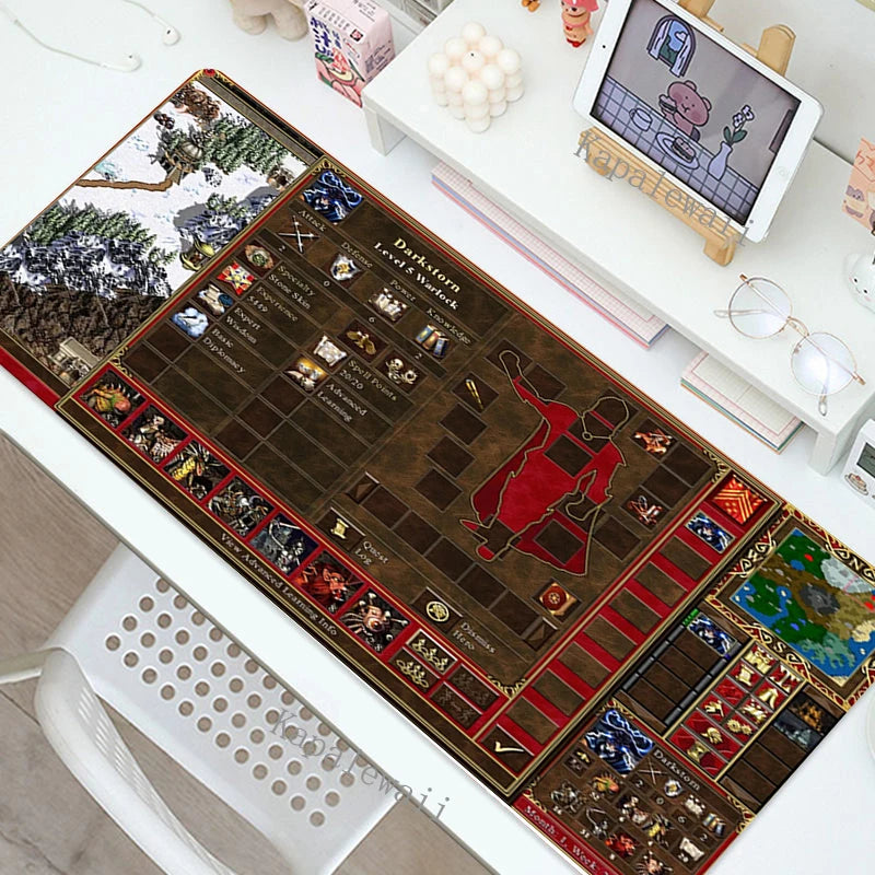 Heroes of Might And Magic Mousepad Pc Gamer Computer Keyboard Carpet Rubber Laptop Desk Mat LOL CS GO Dywan Cute Mouse Pad.