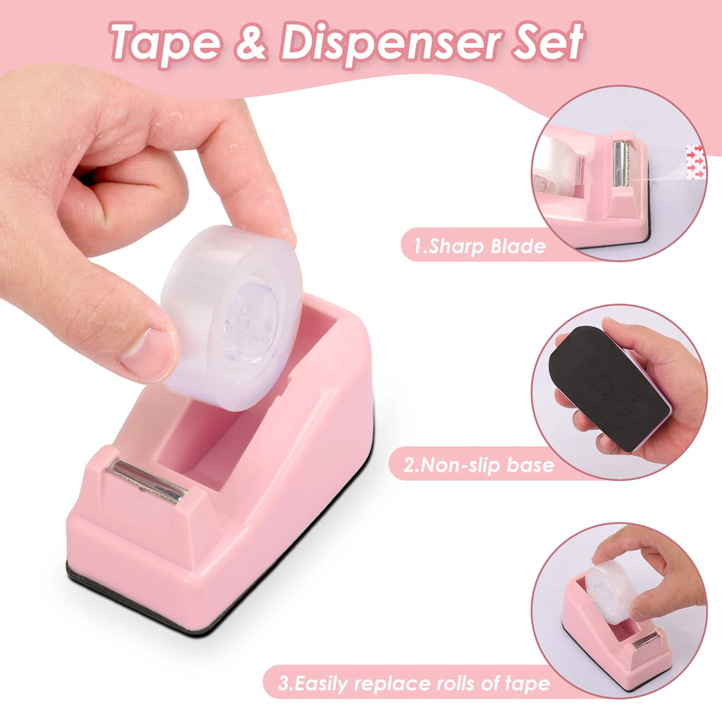 Office Supplies Set Desk Accessories Stapler Set Staple Driver Tape Holder Ruler Labels Office Scissors For Students Office Use