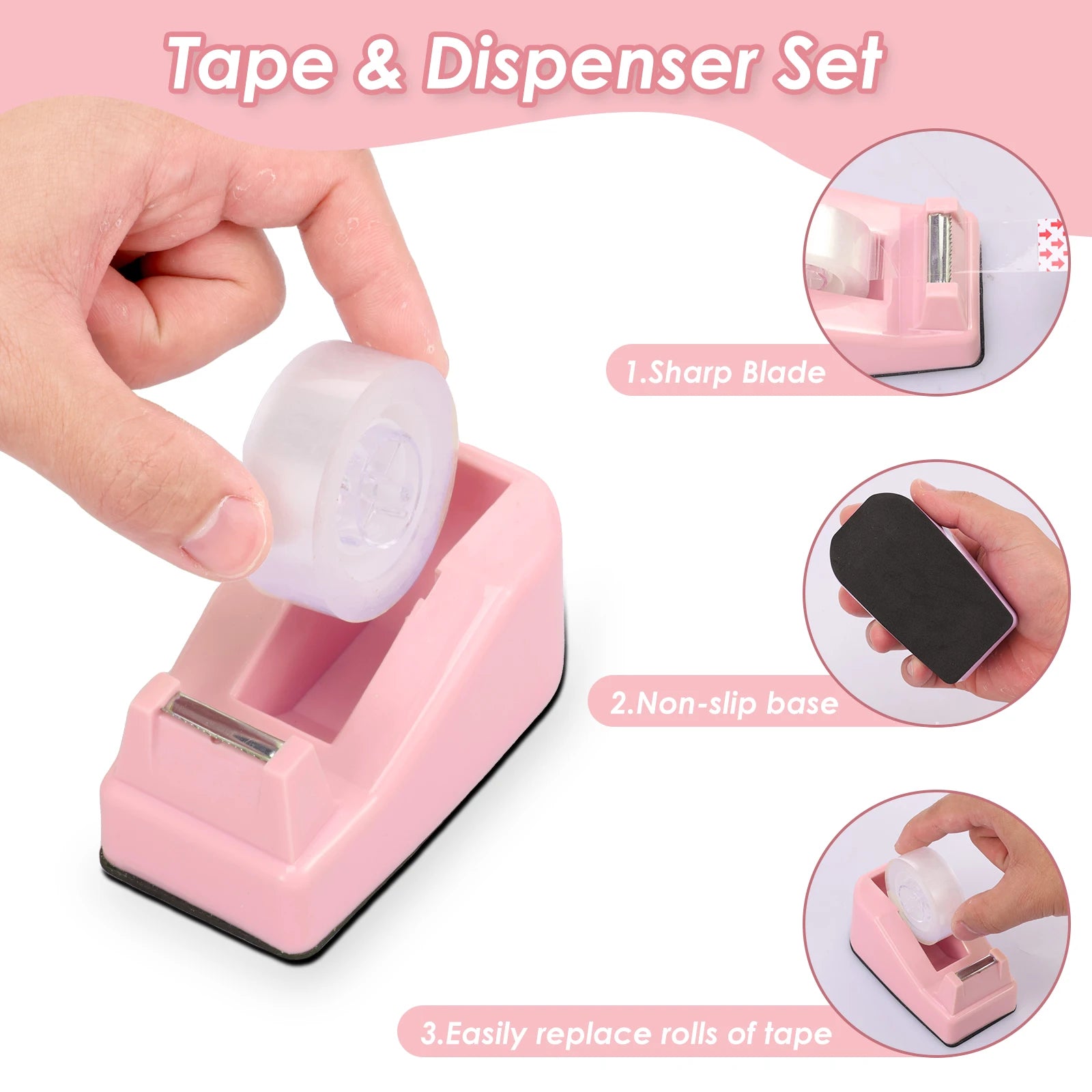 Office Supplies Set Desk Accessories Stapler Set Staple Driver Tape Holder Ruler Labels Office Scissors For Students Office Use