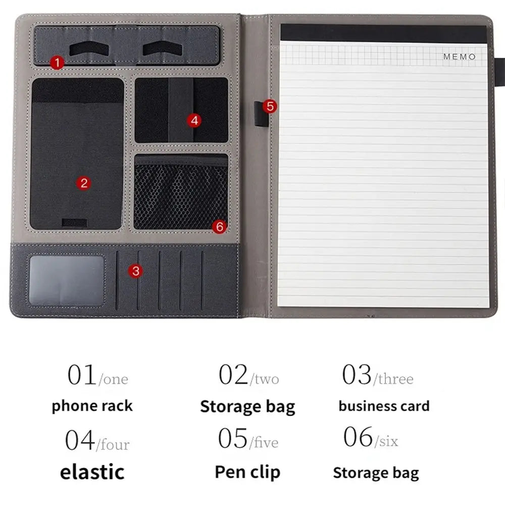 Negotiations Notepad A4 Conference Folder Memo Clipboard Contract File Folder Business Clipboard Leather Signature Board