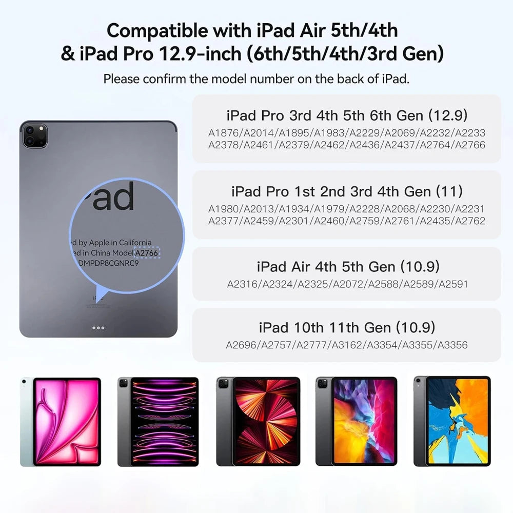 Wireless keyboard for iPad Pro 11 10.9 Air 4 Air 5 for iPad 11th 10th Generation Pro 12.9 6th 5th 4th 3rd Gen 13 M4 Smart Covers