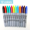 12 permanent markers, with a slender tip design, are durable and long-lasting, suitable for various surfaces