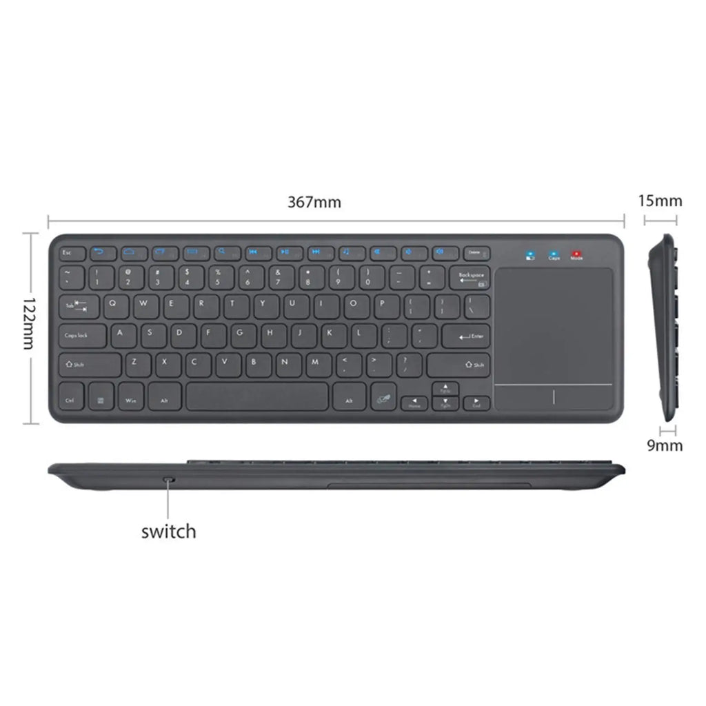 Wireless Keyboard Built in Trackpad Durable Lightweight 2.4G 78 Key Kaypad Portable for Laptop Computer Desktop Smart TV Tablet