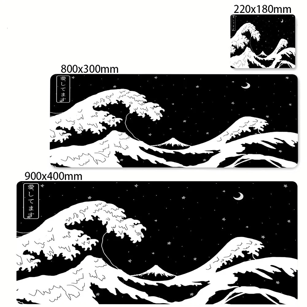 Large Mousepad Japan Great Wave Mousepads Keyboard Mat Deskpad Pc Game Desk Mats Company Mouse Pad Minimalist White Mouse Mats