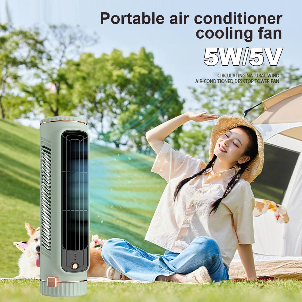 Tower Fan USB Charging Electric Vertical Fan Bladeless Summer Fan Wireless Desk Fan for Home Bedroom