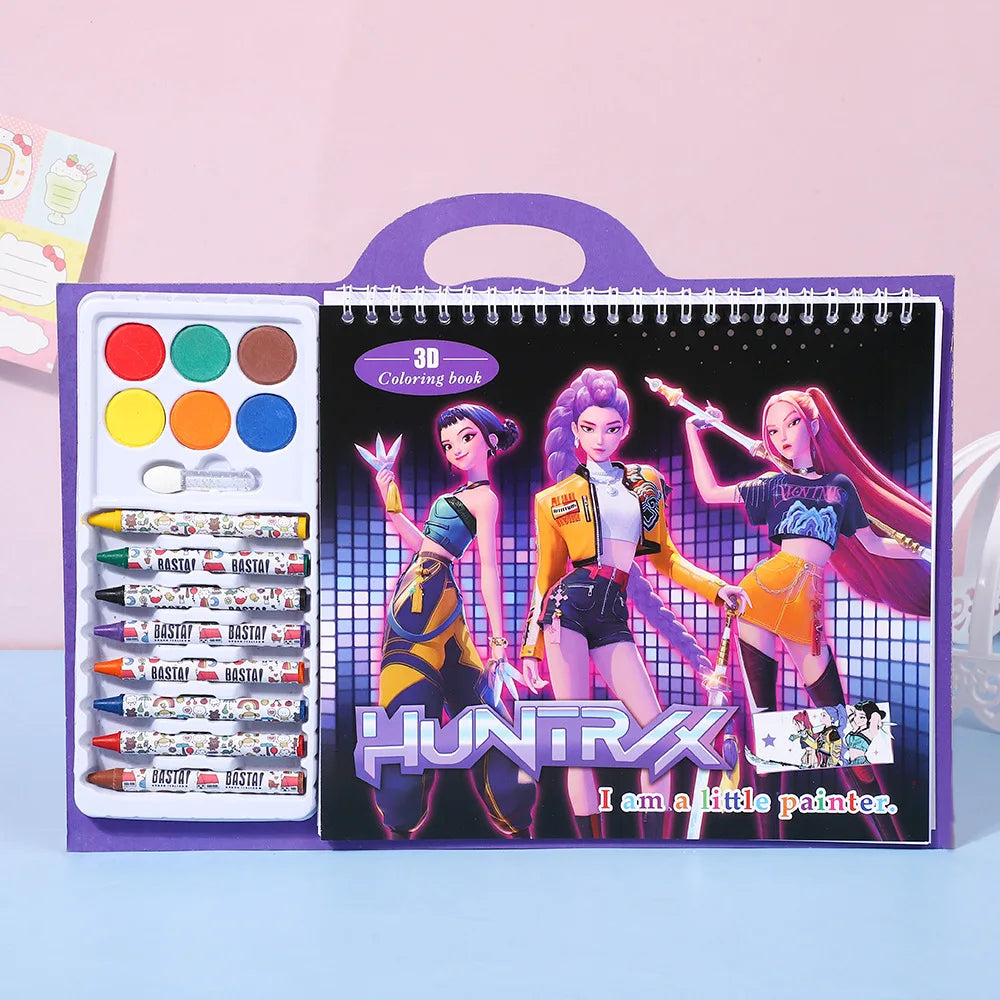 K-POP Color Pencils Coloring Book - Purple Version - Singing Queen Coloring Book - Art Book - Safe Painting Coloring Book - Graf