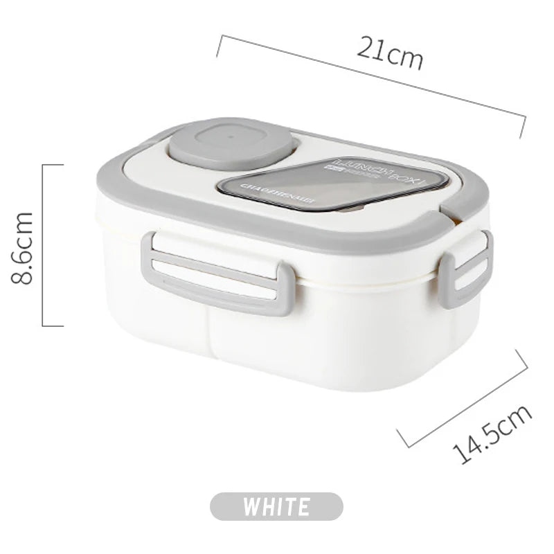 Portable Lunch Box Compartment Wheat Straw Bento Carrying Handle Box Reusable Tableware Containers Meal Snack Food Containers