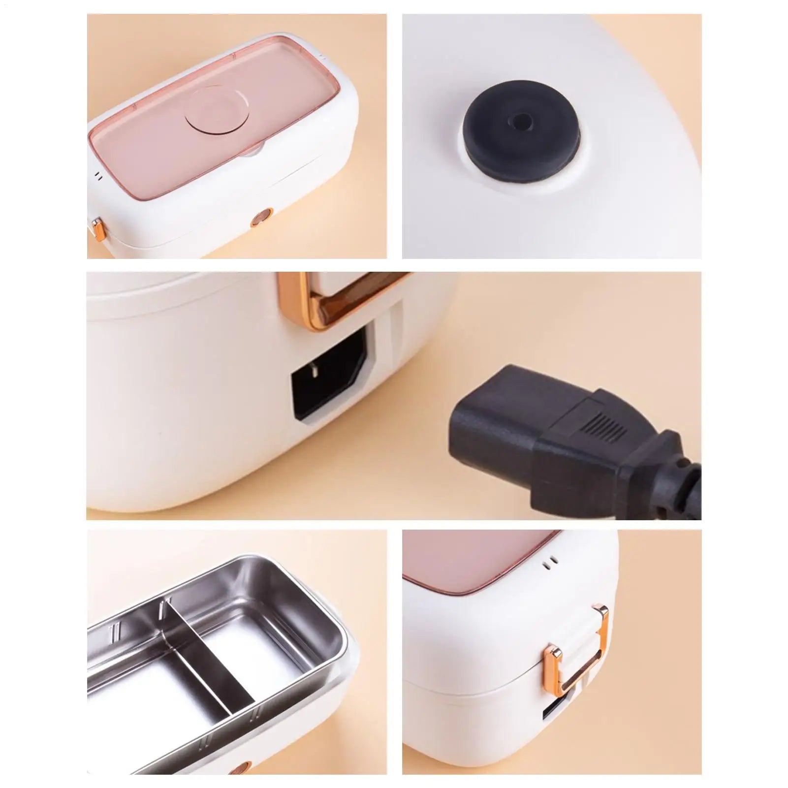 Lunch Box Fast Heating USB Rechargeable Leak Proof Electric Portable Lunch Box Warmer for Men Women Kids Home Kitchen School