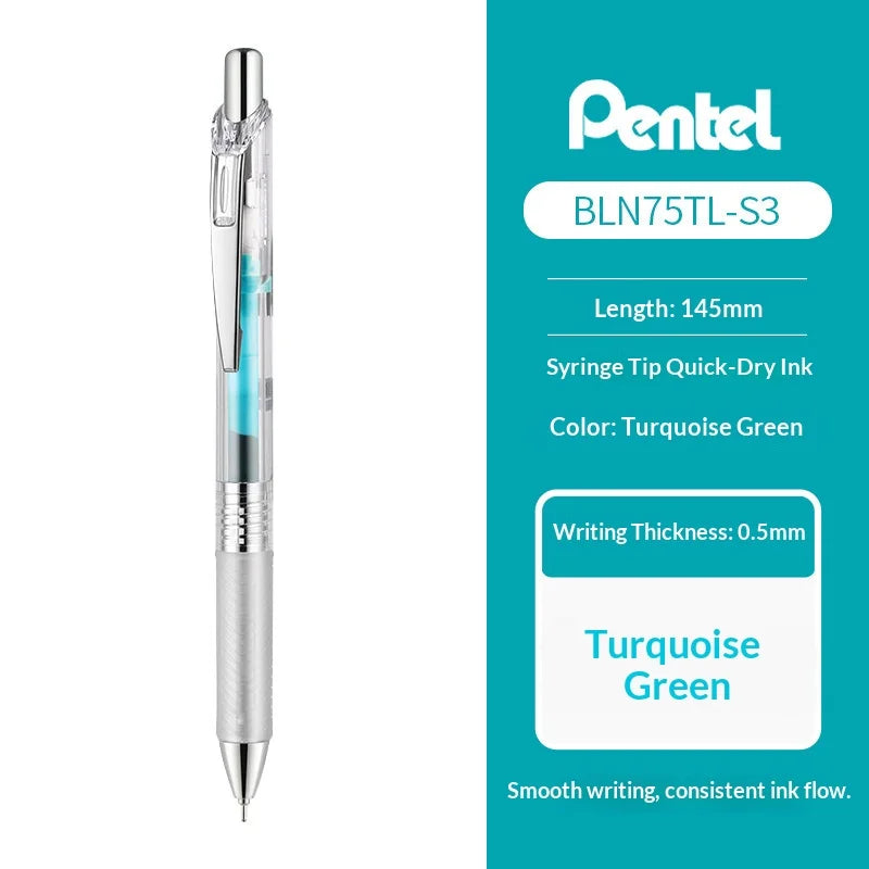 Pentel BLN75 EnerGel Limited Edition Color Gel Pen,Multiple Color 0.5mm Needle Tip Large Capacity For Take&Note,Writing,Drawing