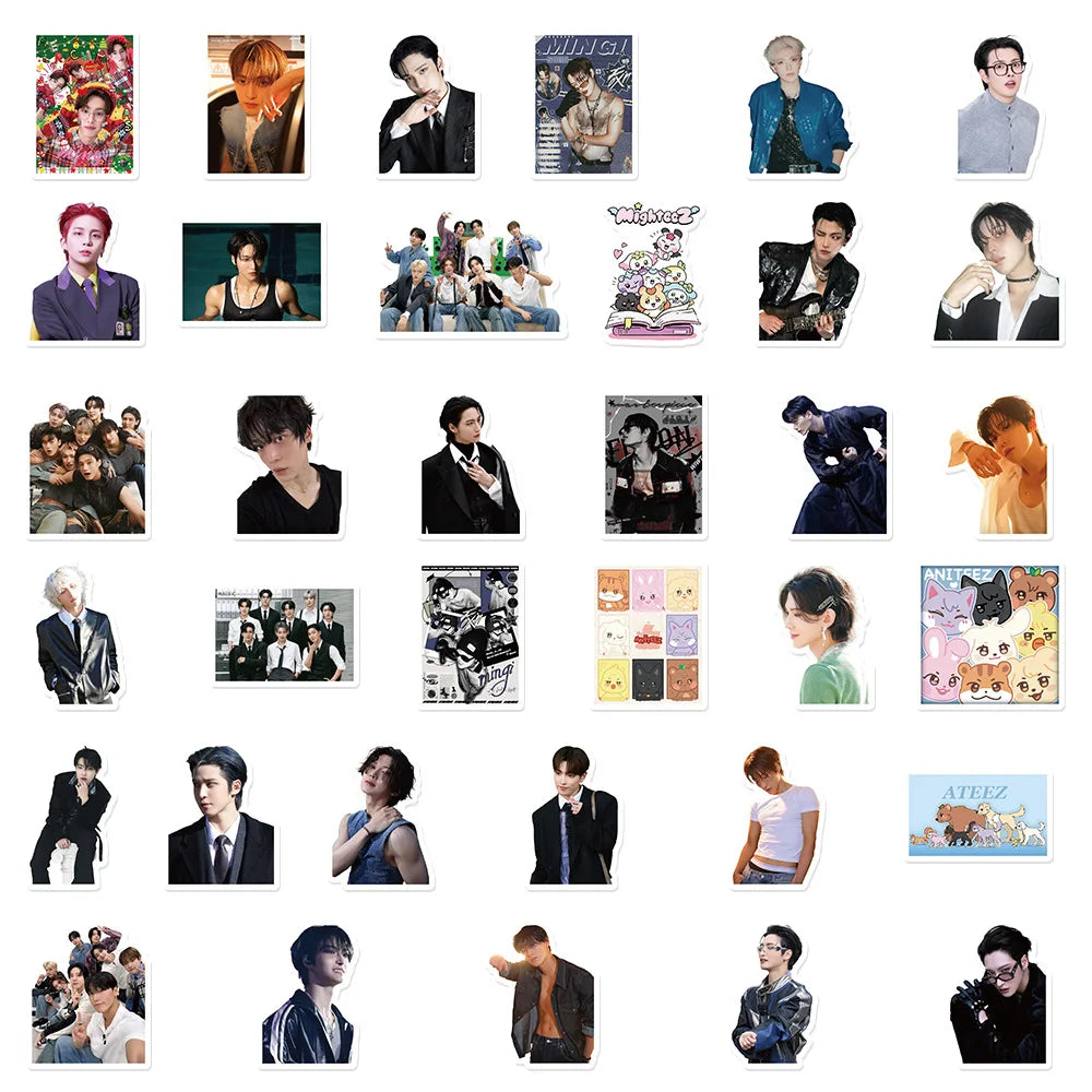 70PCS Kpop Idol Sticker ATEEZ Korean Boy Group Stickers DIY Luggage Laptop Phone Guitar Skateboard Waterproof Decals Toys Gifts