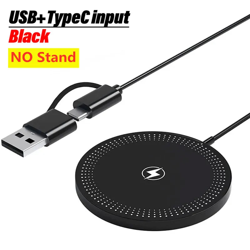 100W For Magsafe Wireless Charger Desk Phone Charge Pad Fast Charging Station For iPhone 17 16 15 14 13 Pro Max AirPods 4/3 Pro