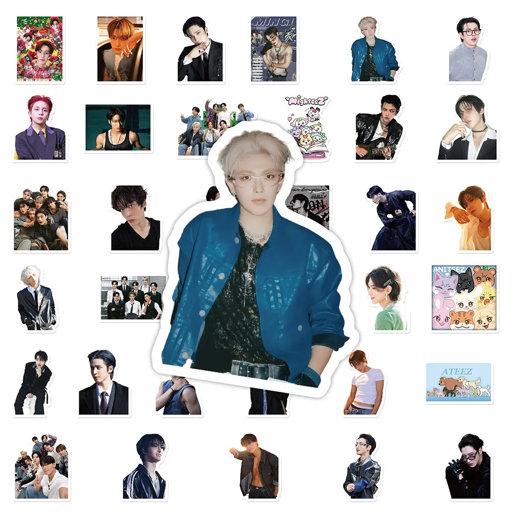 70PCS Kpop Idol Sticker ATEEZ Korean Boy Group Stickers Personalized DIY Luggage Laptop Phone Guitar Skateboard Decal Toy