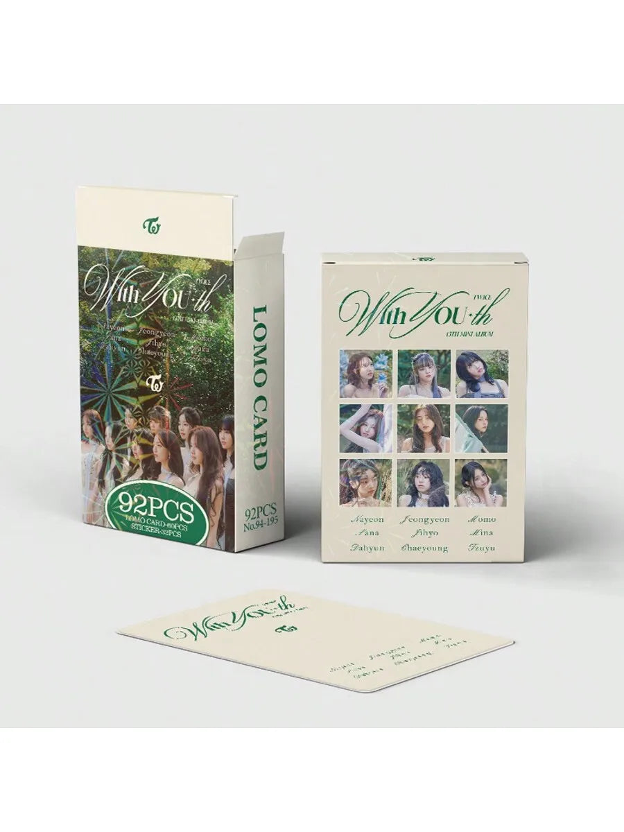 K-pop TWICE 45 star cards 60 cards + 32 stickers 60 laser cards + 64 stickersCollectible cards, high-definition photo cards,