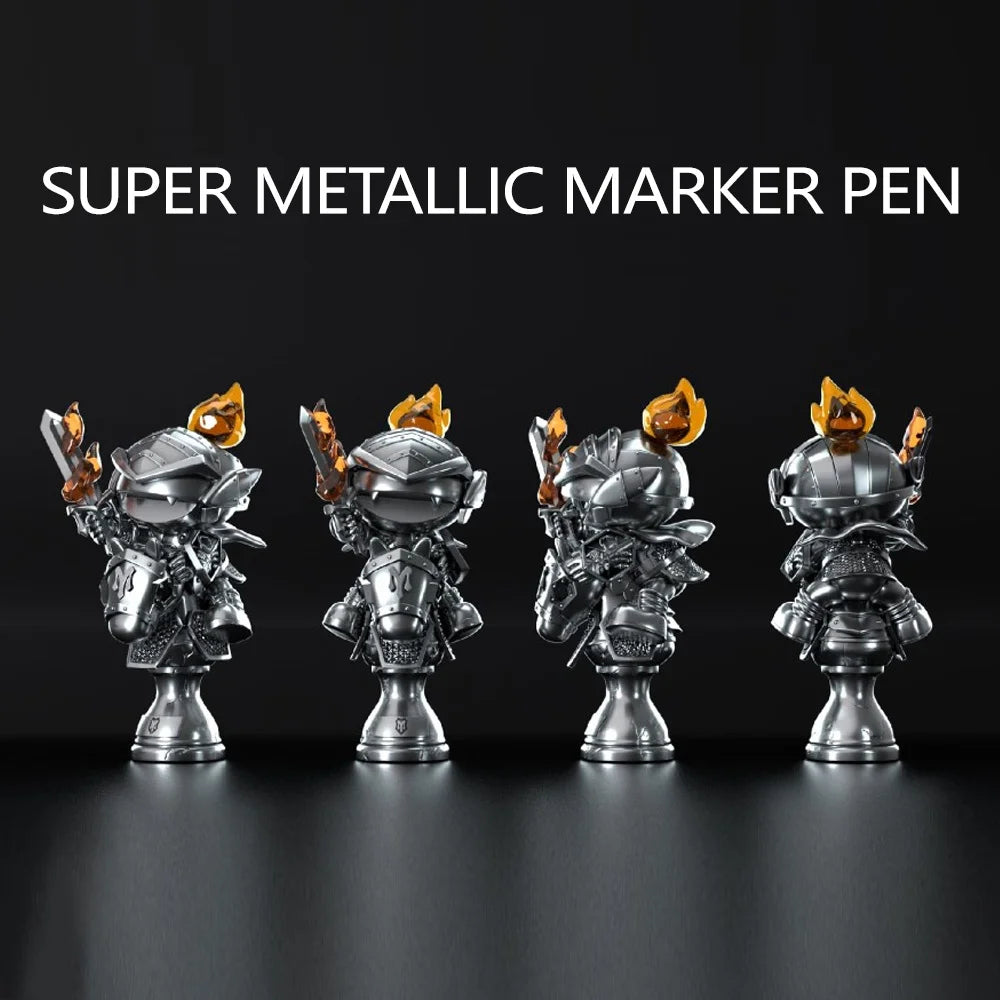 8 Colors Set Metallic Marker Pen 1mm DIY Reflective Paint Pen Permanent Gold SILVER Marker Touch Up, Model Painting, Marking