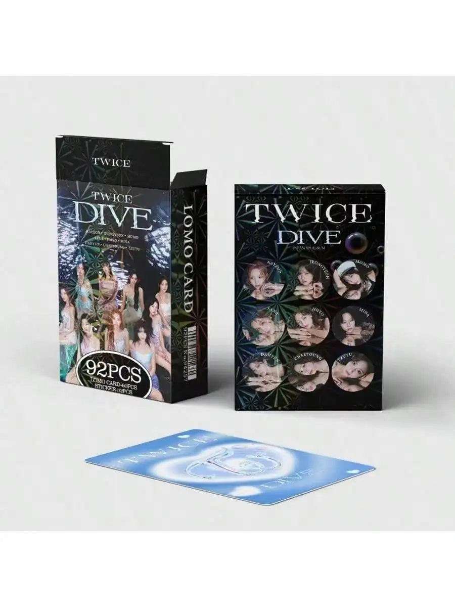 K-pop TWICE 45 star cards 60 cards + 32 stickers 60 laser cards + 64 stickersCollectible cards, high-definition photo cards,