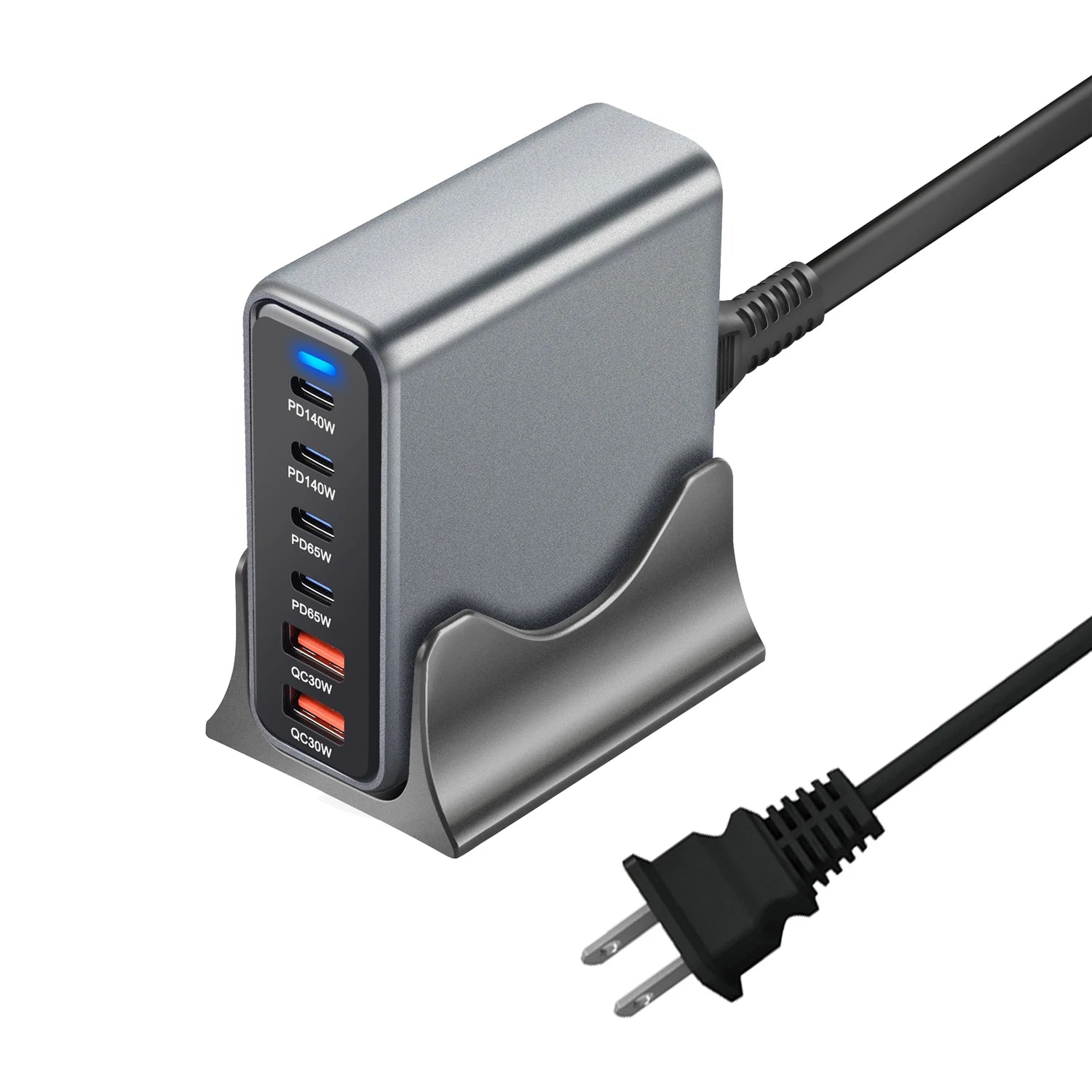 470W 6-Port GaN Desktop Charger - 4C2A USB-C PD Fast Charge for Phones, Tablets & Laptops