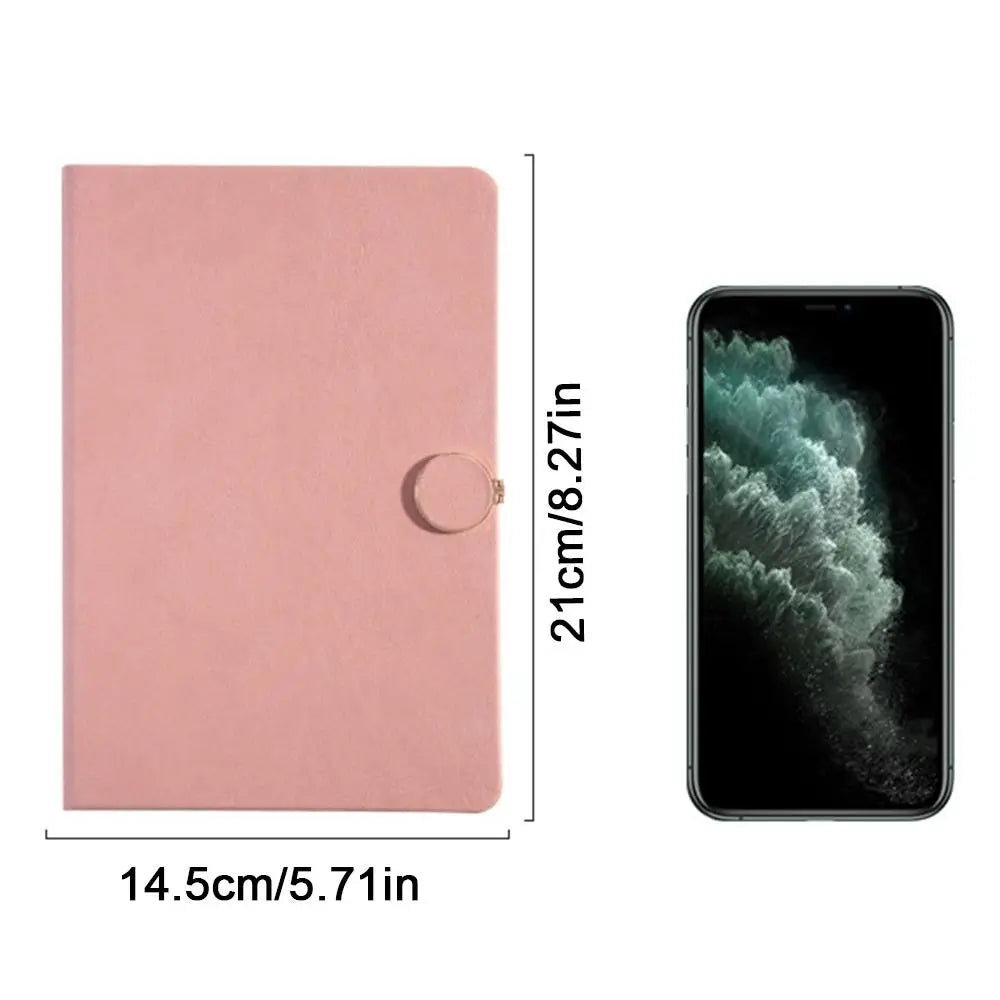 200 Pages A5 Notepad PU Leather Cover Thickened Paper Students Notebook Wear-resistant Horizontal Line Diary