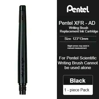 PENTEL Scientific Writing Portable Brush Pen Soft - tipped Calligraphy Practice Pen Refillable Ink Small Regular Script