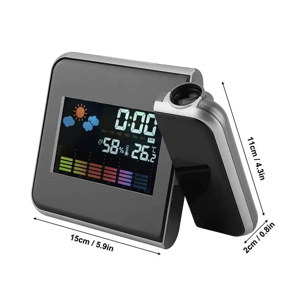 Projection Clock LED Color Screen Weather Forecast Clock Electronic Clock Perpetual Calendar Weather Projection Alarm Clock