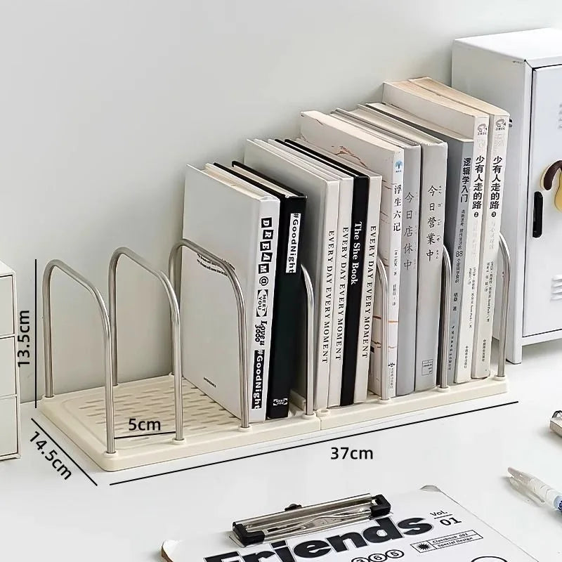 Desktop Bookshelf  Non-Slip Base Modern Minimalist Office Desk Organizer Shelf Study Table Storage Rack