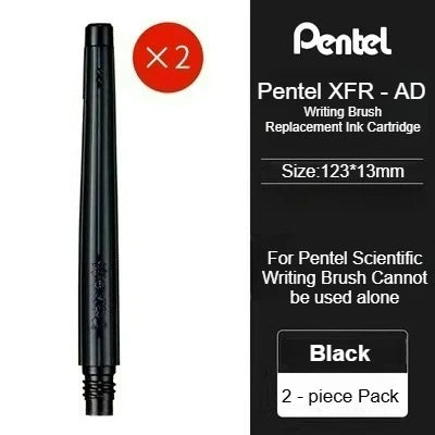 PENTEL Scientific Writing Portable Brush Pen Soft - tipped Calligraphy Practice Pen Refillable Ink Small Regular Script