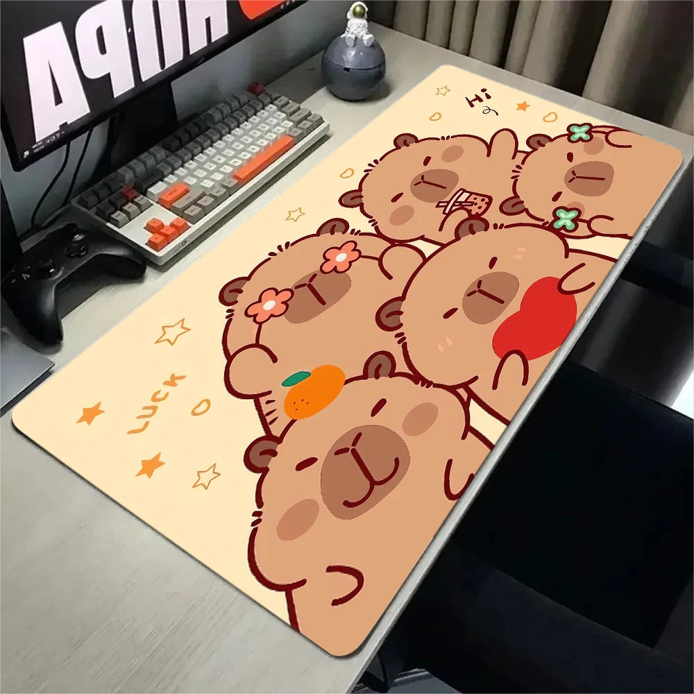 CUTE Capybara Mousepad Keyboard Mat Table Mat Students Cabinet Gamer Desktop Mousepad Cup Mats Anti-wrinkle Non-slip Deskpad