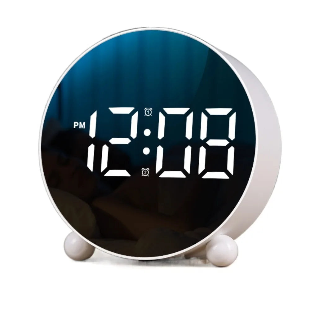 Desktop Clock Digital LED Clock 2Sets Alarm Mute Electronic Clock Plastic Adjustable Brightness Digital Alarm Clock Travel 알람시계