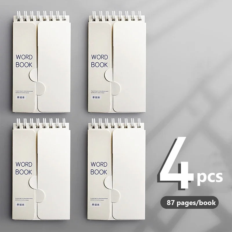 Portable Vocabulary Memory Notepad - Shorthand Spiral Notebook for Planning and Memorization with Cover-Up Feature