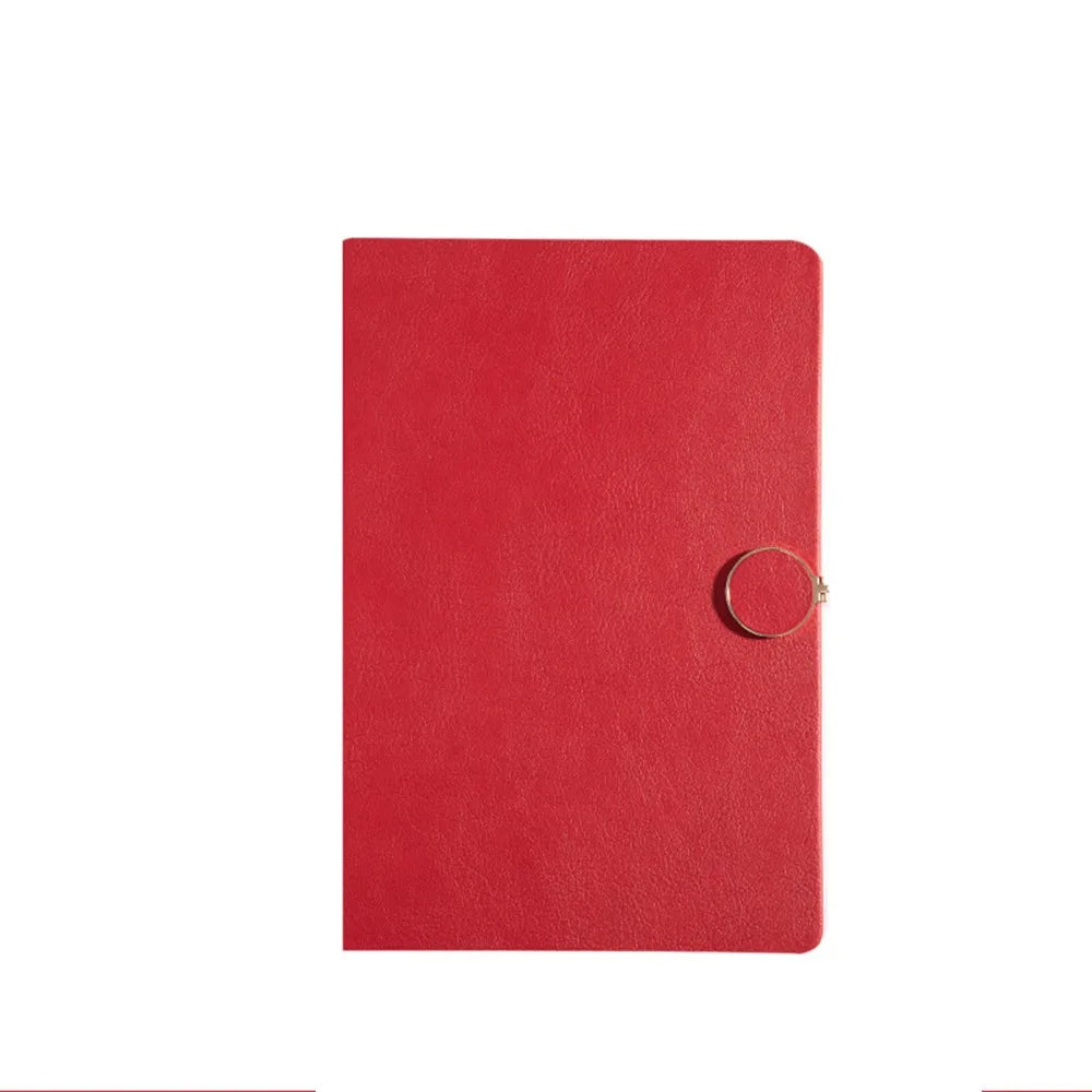 200 Pages A5 Notepad PU Leather Cover Thickened Paper Students Notebook Wear-resistant Horizontal Line Diary