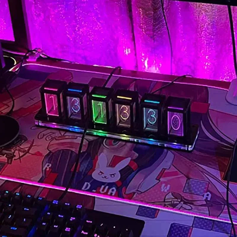 Table Clock Diy Kit Led RGB Digital Classic Luxury Desk Clock Creative Luxury Office Desktop Tabletop Watch Home and Decoration