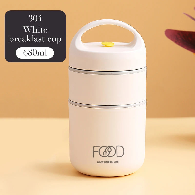 Lunch Boxes Lunch Bag 304 Stainless Steel Lunch Box For Kids Lunch Bags  Portable Folding Spoon Lunch Box Kids Thermal Bento Box