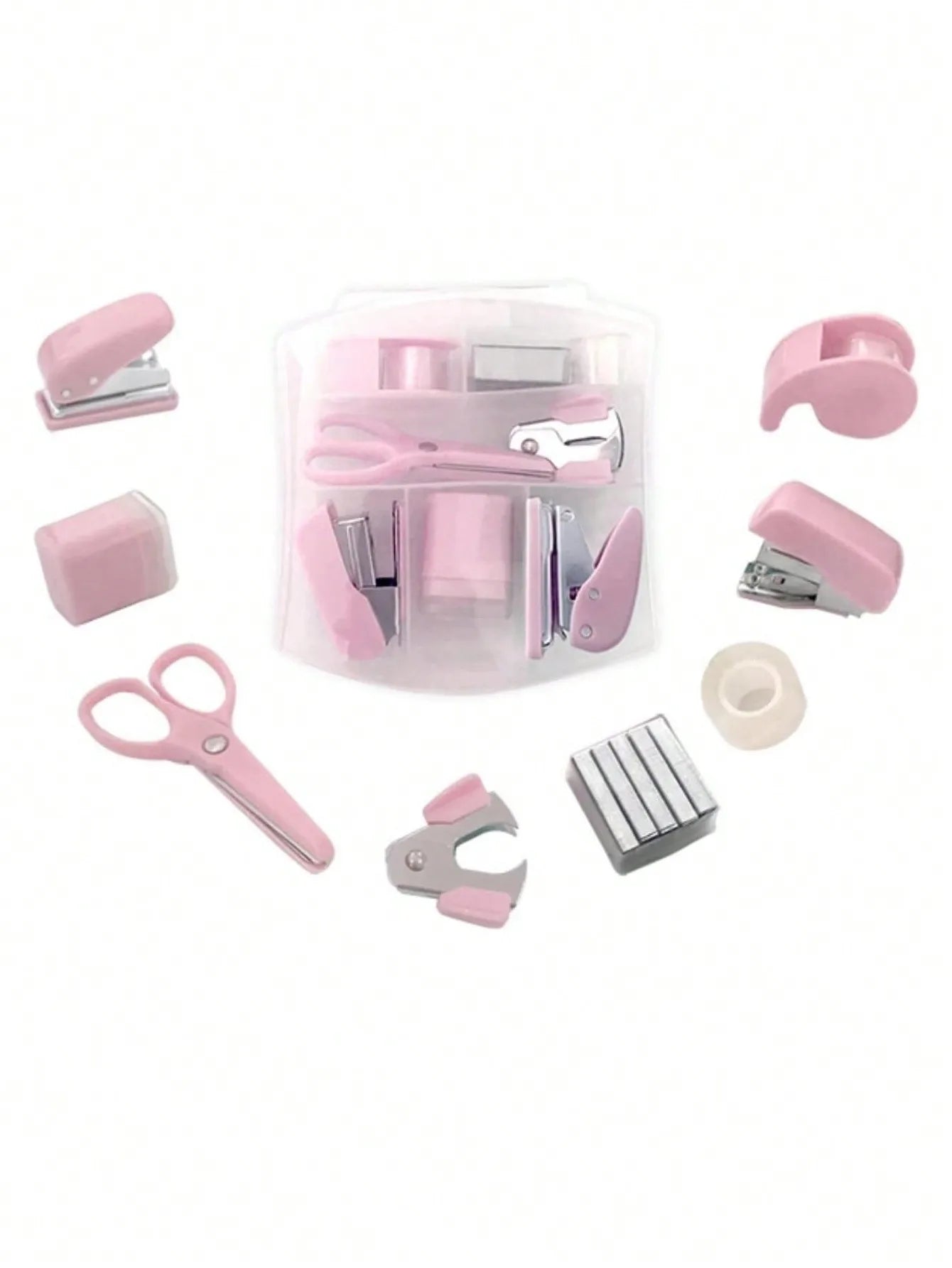 8pcs Mini Office Supply Kits Mini School Supplies – includes Mini Stapler,Scissors, Staple Remover, Staples, Tape Dispenser