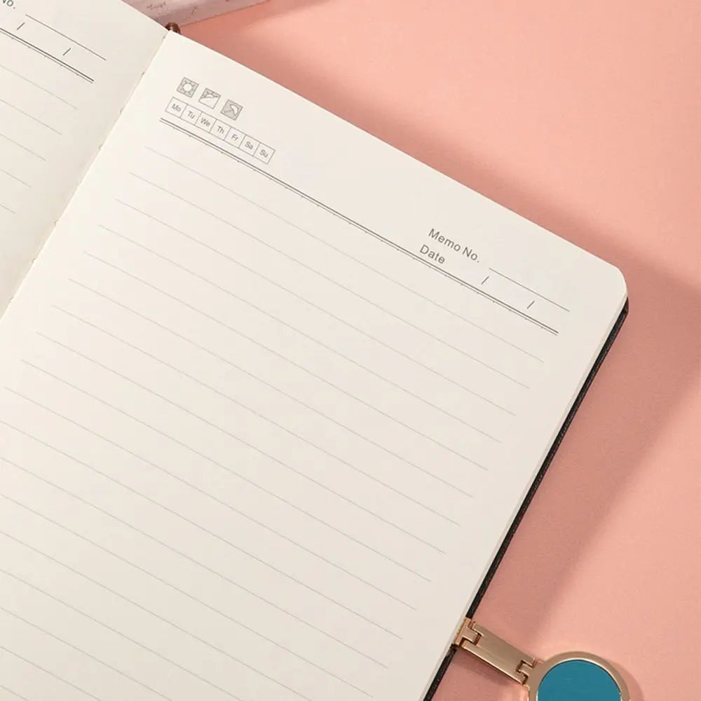 200 Pages A5 Notepad PU Leather Cover Thickened Paper Students Notebook Wear-resistant Horizontal Line Diary