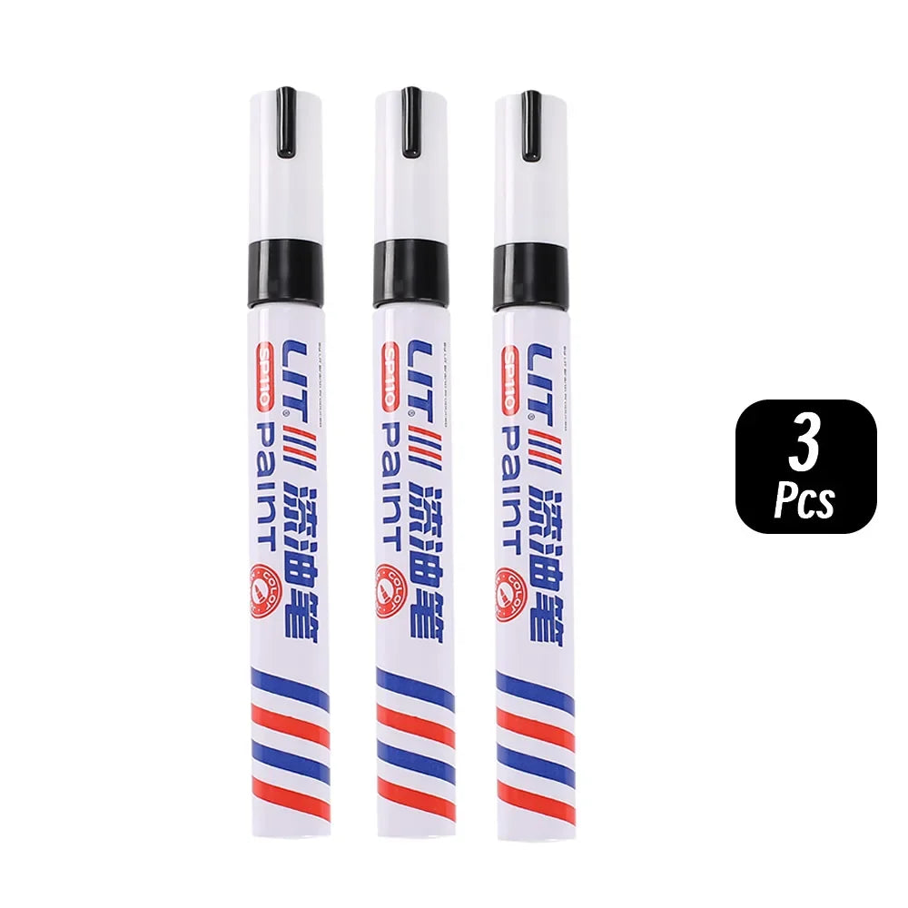 3mm 10p Colorful 8 Colors Permanent Paint Marker Waterproof White Markers tire tread rubber fabric Paint metal Paint Marker Pens