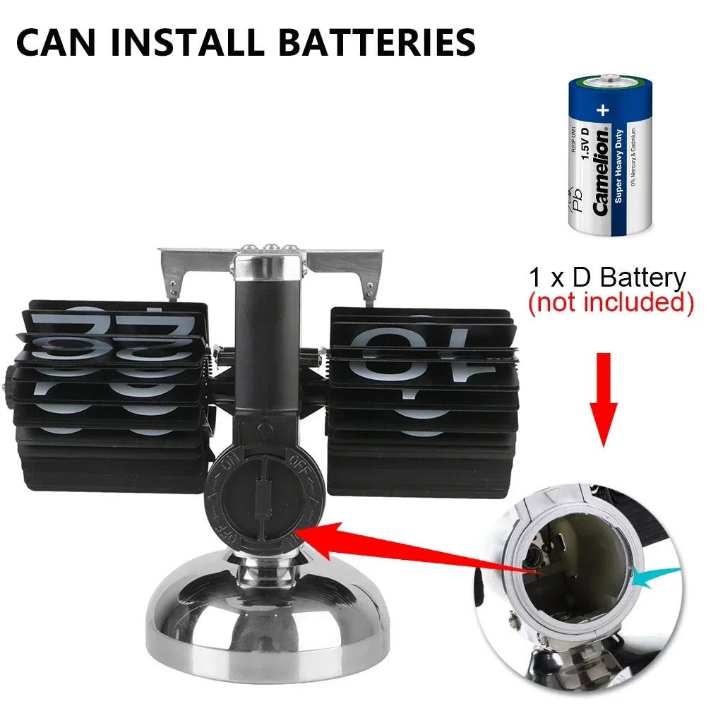 Table Clock 12H/24H Mechanical Automatic Page Turning Clock Retro Ornaments Living Room Bedroom Office Desktop Decoration