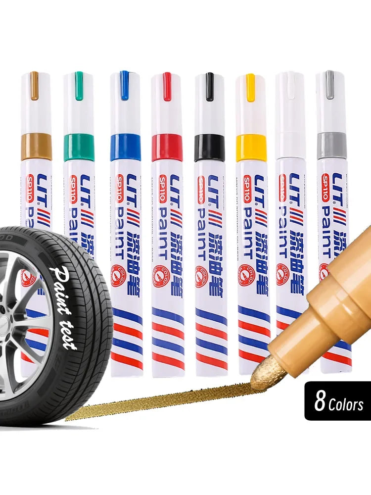 3mm 10p Colorful 8 Colors Permanent Paint Marker Waterproof White Markers tire tread rubber fabric Paint metal Paint Marker Pens