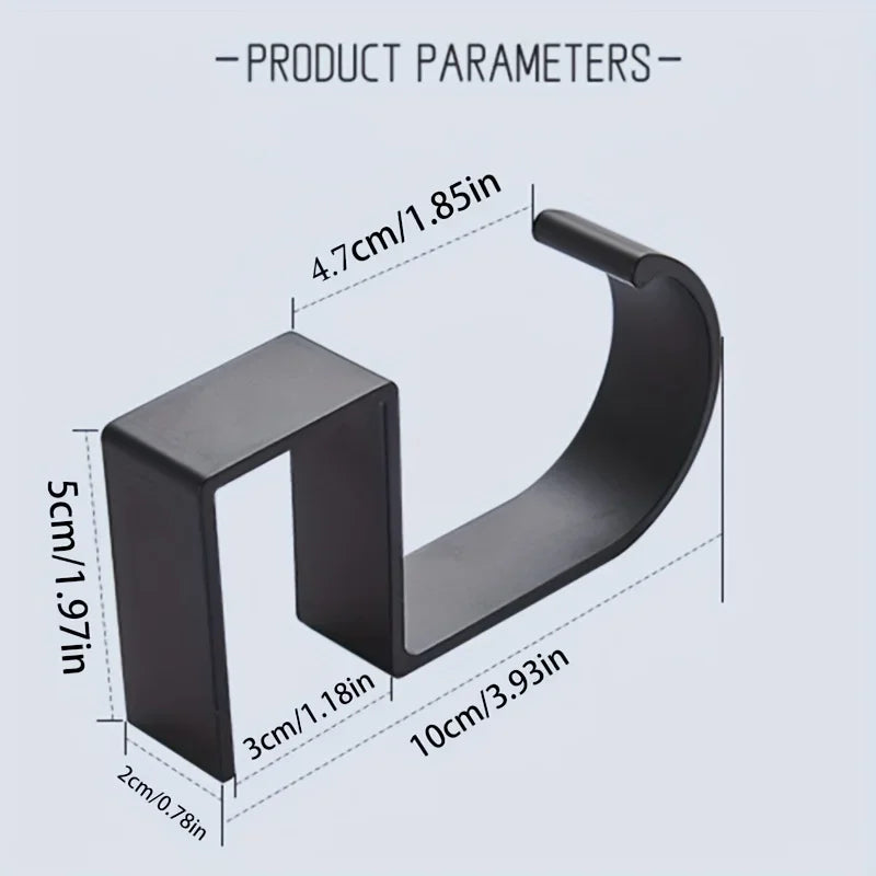 Aluminum Desk Hook Organizer Anti-Slip Design Sleek Black White for Office Student Desk Organization Bag Storage Utility Hooks