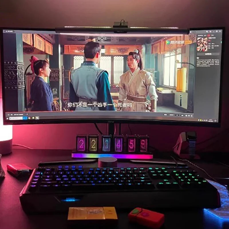 Table Clock Diy Kit Led RGB Digital Classic Luxury Desk Clock Creative Luxury Office Desktop Tabletop Watch Home and Decoration