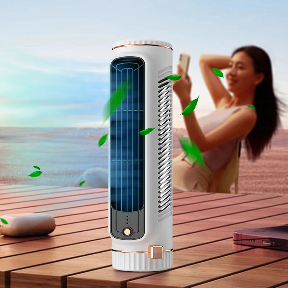 Tower Fan USB Charging Electric Vertical Fan Bladeless Summer Fan Wireless Desk Fan for Home Bedroom
