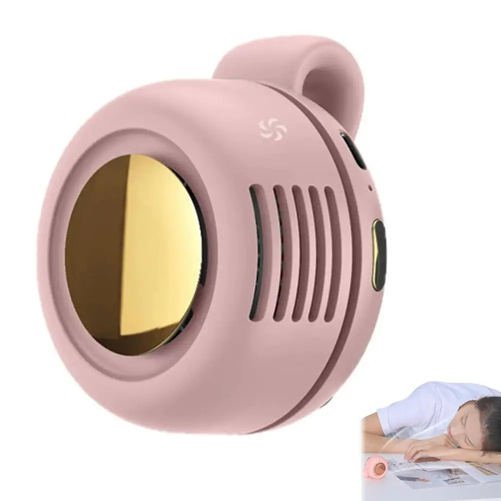 Portable Snap On Mini Whirlwind Fan USB Charging Fan Waist Clip 3-Speed Handsfree Silent Strong Wind Leafless Fan