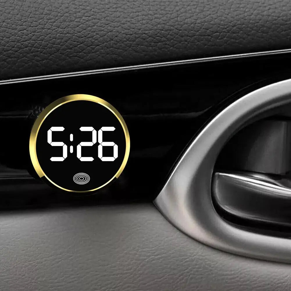 LED Car Clock Luminous Automobiles Internal Stick-On Mini Digital Clocks Auto Ornament Car Accessories