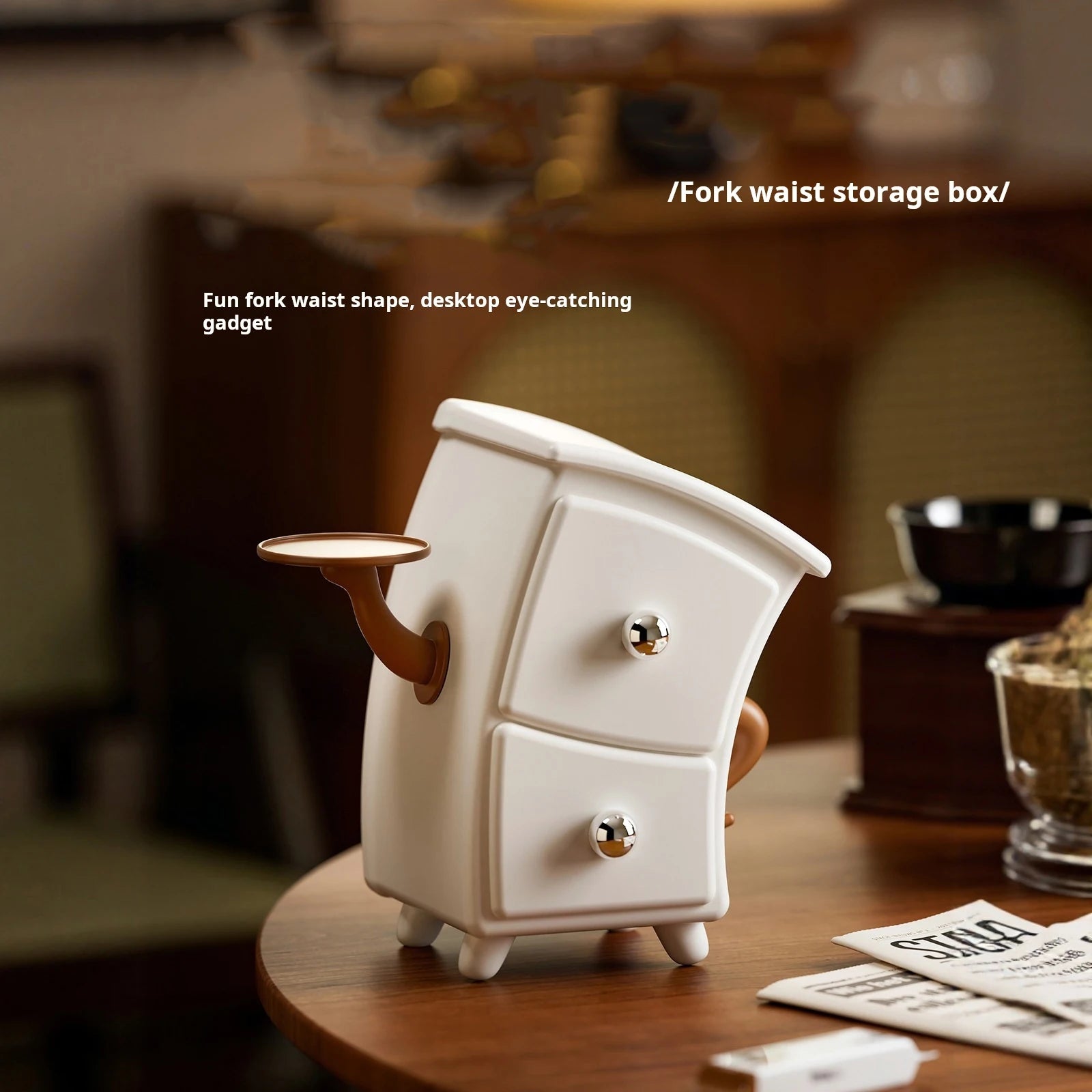 Desktop Storage Box: Playfully Bent Design Creative, Adorable, and Sophisticated Stationery Cute Decorative Home Accent