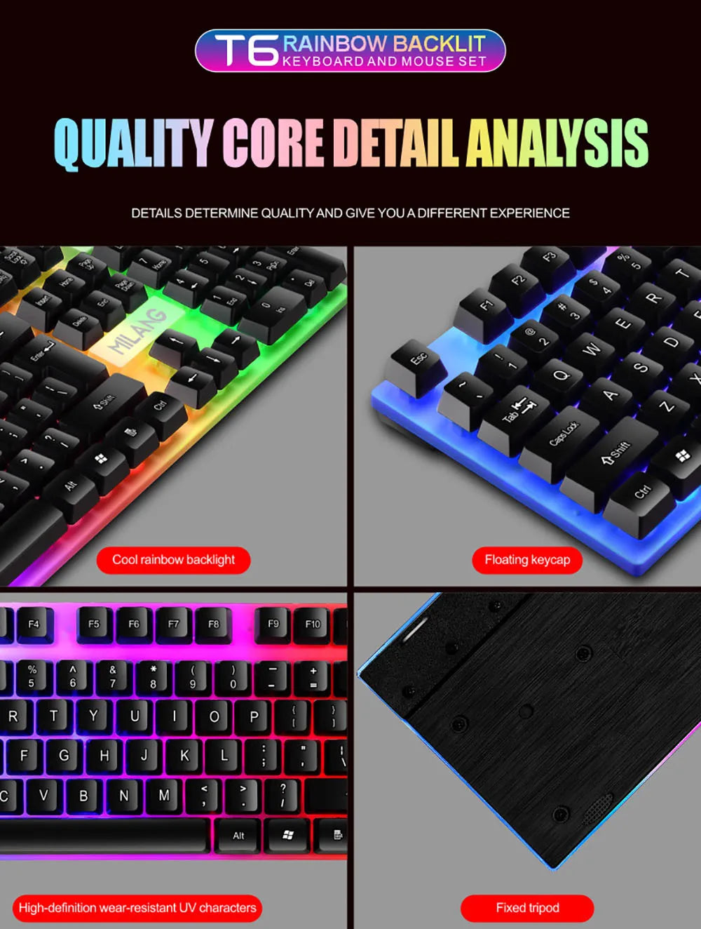 104 key Backlit Mechanical Keyboard Wired Gaming Keyboard Waterproof Luminous Keyboard for Gamer PC Laptop Office