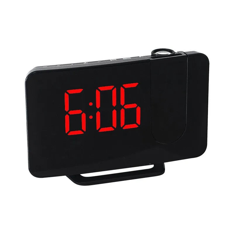 Bedroom Projection Alarm Clock, Digital Clock Radio with Projector, FM Radio, Adjustable Brightness, USB Port, Dual Alarms
