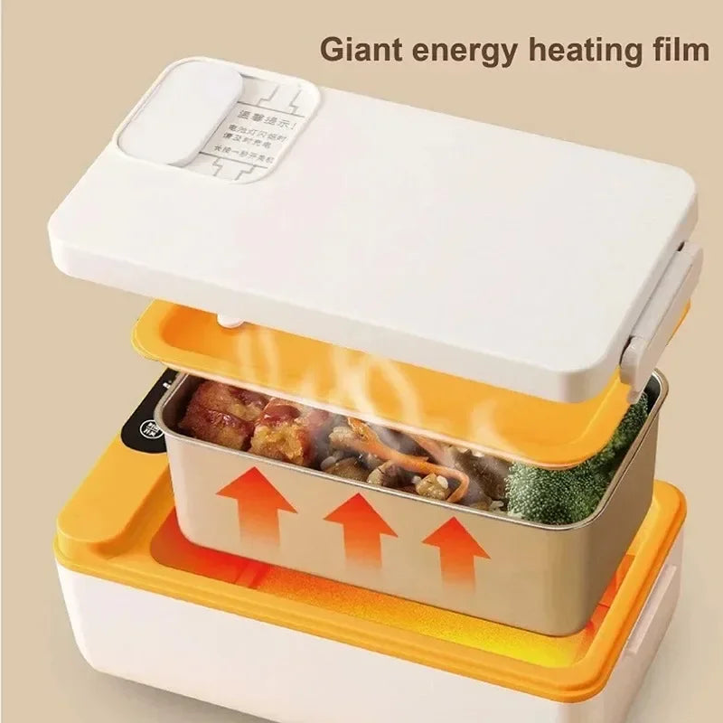 1L USB Electric Lunch Box Portable Heated Food Warmer Rechargeable Insulated Container for Office Camping Travel Commuting
