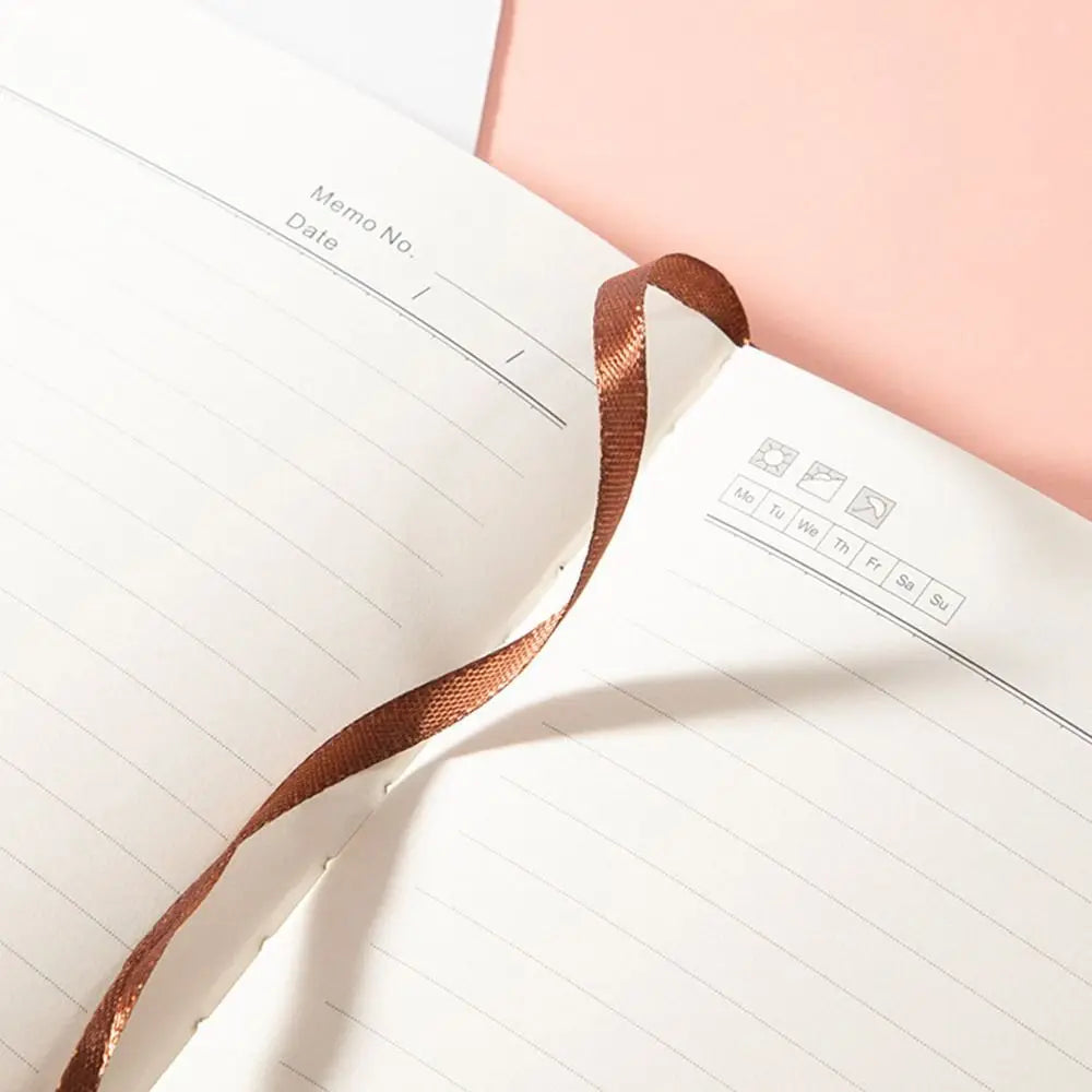 200 Pages A5 Notepad PU Leather Cover Thickened Paper Students Notebook Wear-resistant Horizontal Line Diary