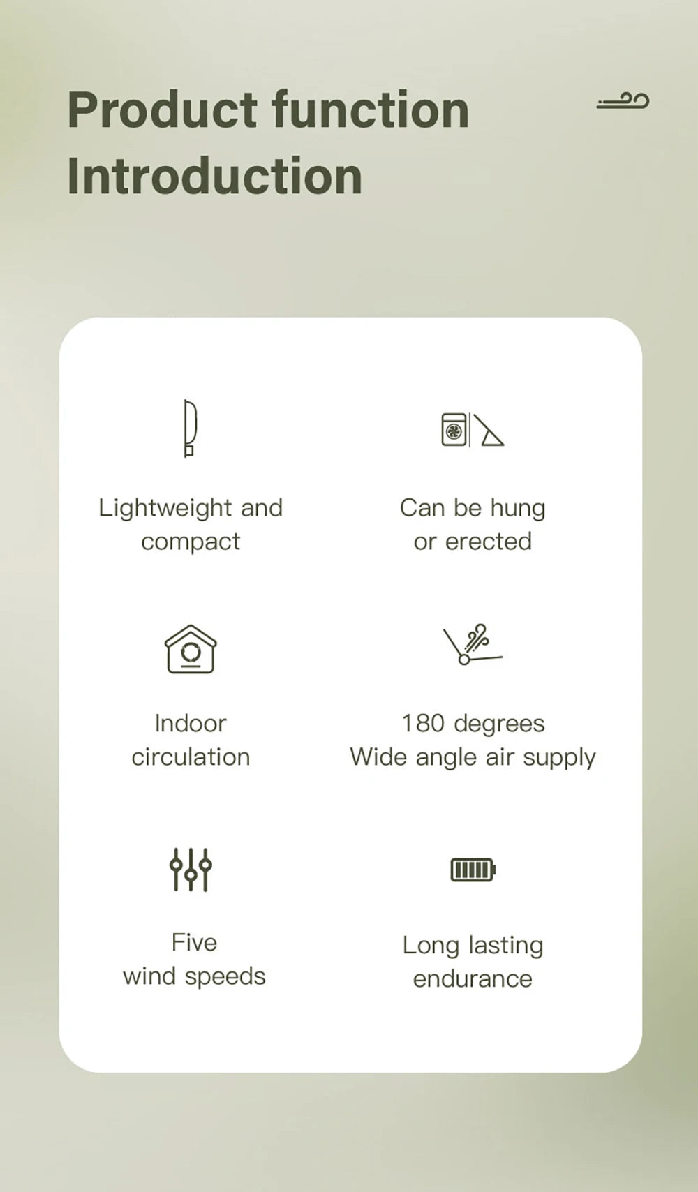 Desk Fan Portable Mini Fan Foldable Table Fan With 5 Gear USB Rechargerable Wall Fan Student Desktop Hang Fan For Office Home