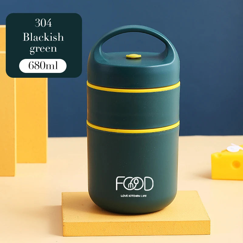 Lunch Boxes Lunch Bag 304 Stainless Steel Lunch Box For Kids Lunch Bags  Portable Folding Spoon Lunch Box Kids Thermal Bento Box